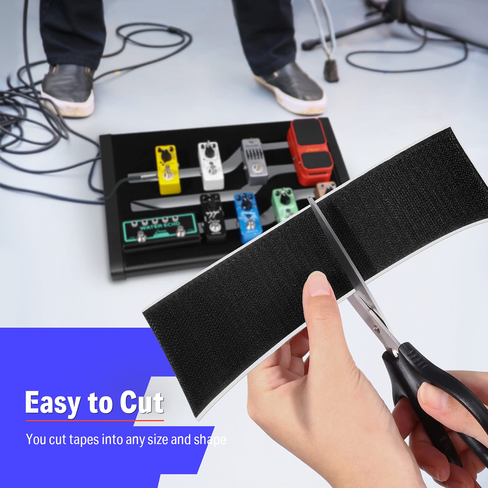 Donner Pedalboard Pedal Tape?Guitar Pedal Board Mounting Tape Length 2M Width 5CM Hook + Loop